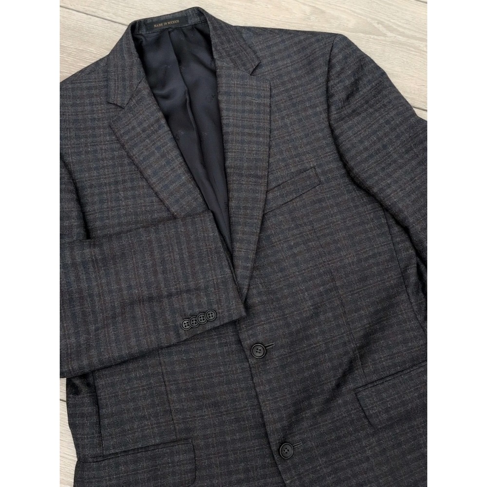 Jos A Bank Reserve E. Thomas Cashmere Wool Check Sport Coat Sz 42L Tailored Fit